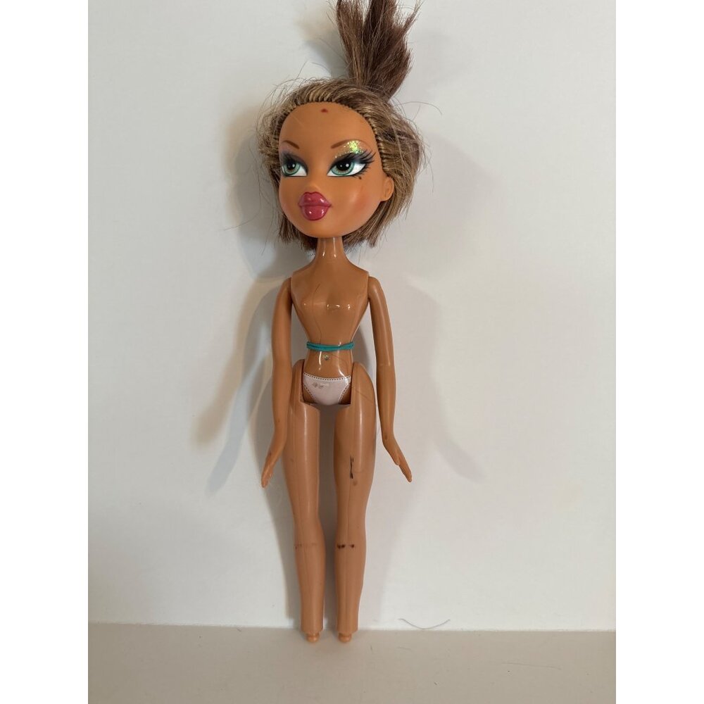 Bratz Doll 2001 Yasmin 10" Rock Angel Brown Hair Green Eyes Belly Button Ring Co